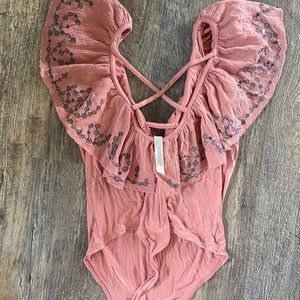 Free People ruffle body suite size large